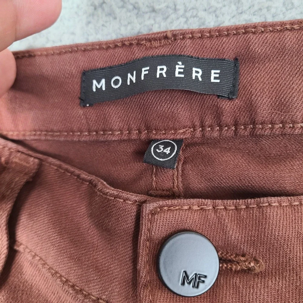 Monfrere Brando Bordeaux Jeans Mens 33x31 Red Slim Fit Japanese Denim USA Made